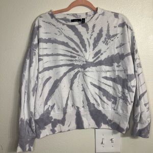 White and gray tie-dye sweatshirt